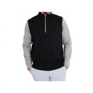 NEW ABACUS SPORTSWEAR US woburn mock neck half zip vest in black